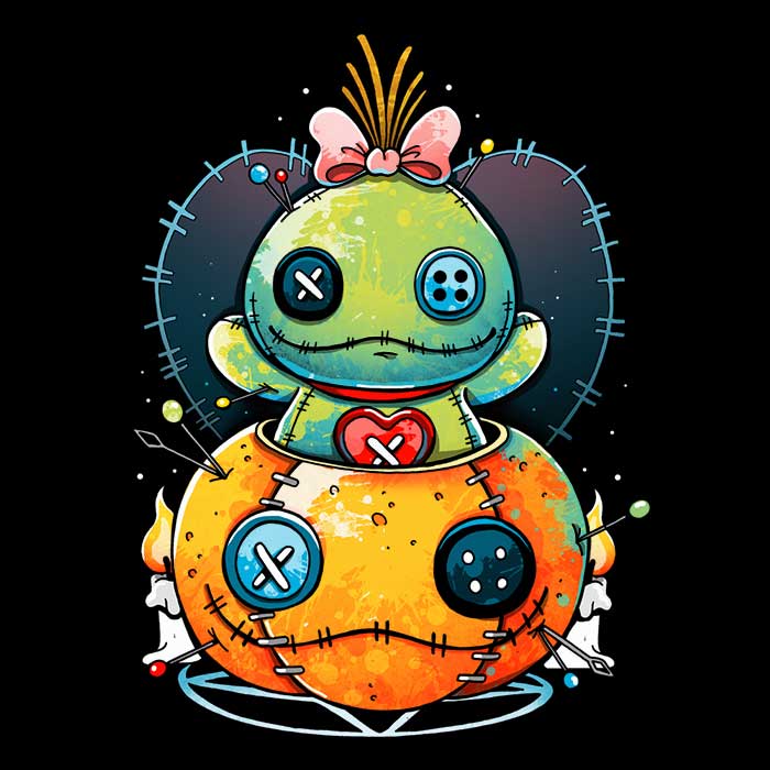 Vallina84's Unique Voodoo Pumpkin Design Tank Top