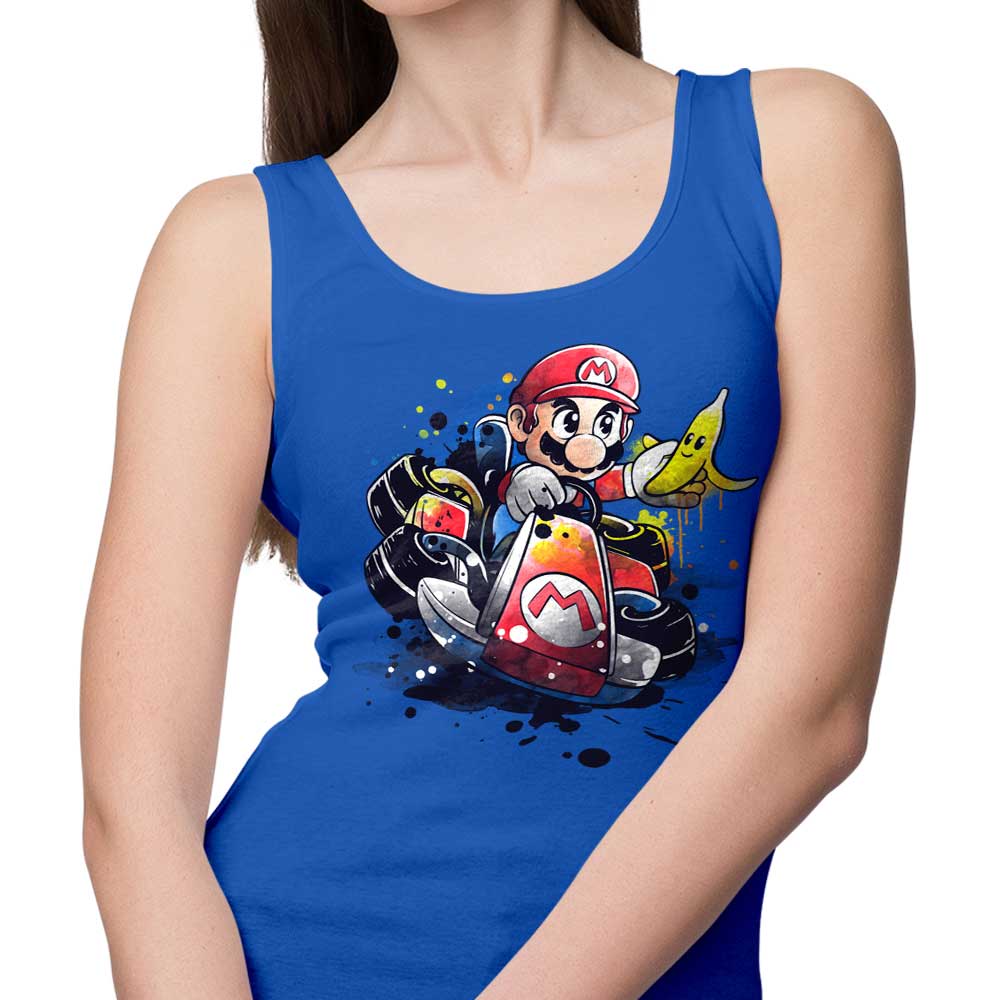 Watercolor Go Kart Design Unisex and Women's Tank Tops