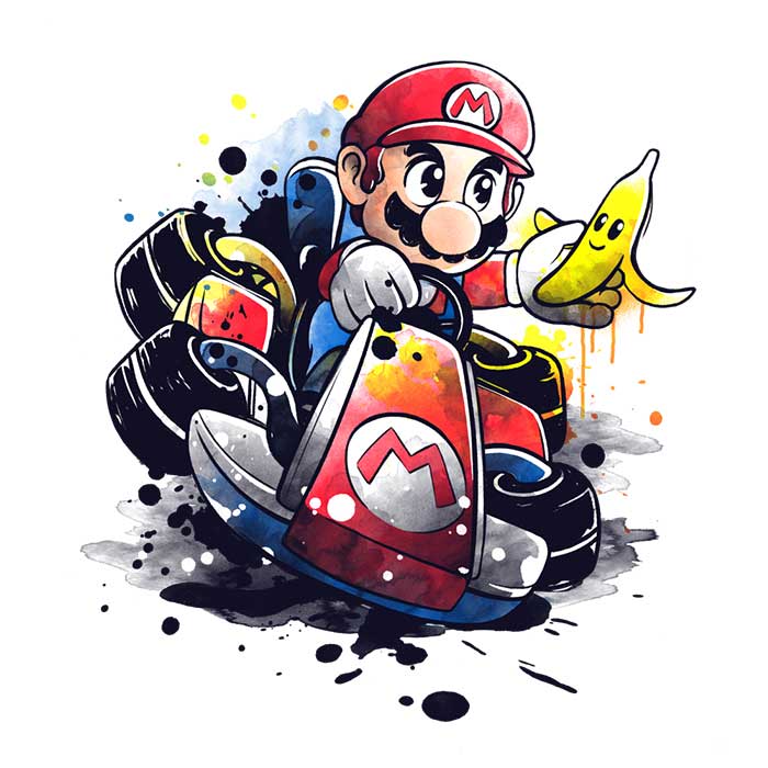 Watercolor Go Kart Design Unisex and Women's Tank Tops
