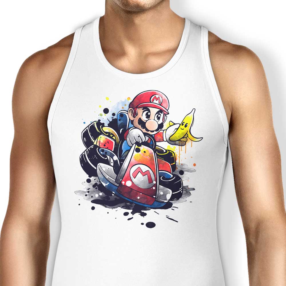 Watercolor Go Kart Design Unisex and Women's Tank Tops
