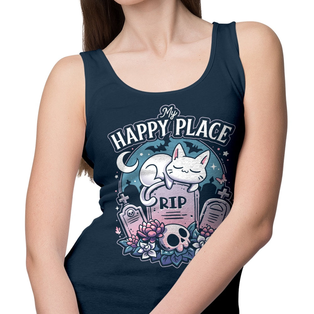 Snouleaf's Comfortable Cemetery Cat Nap Tank Top