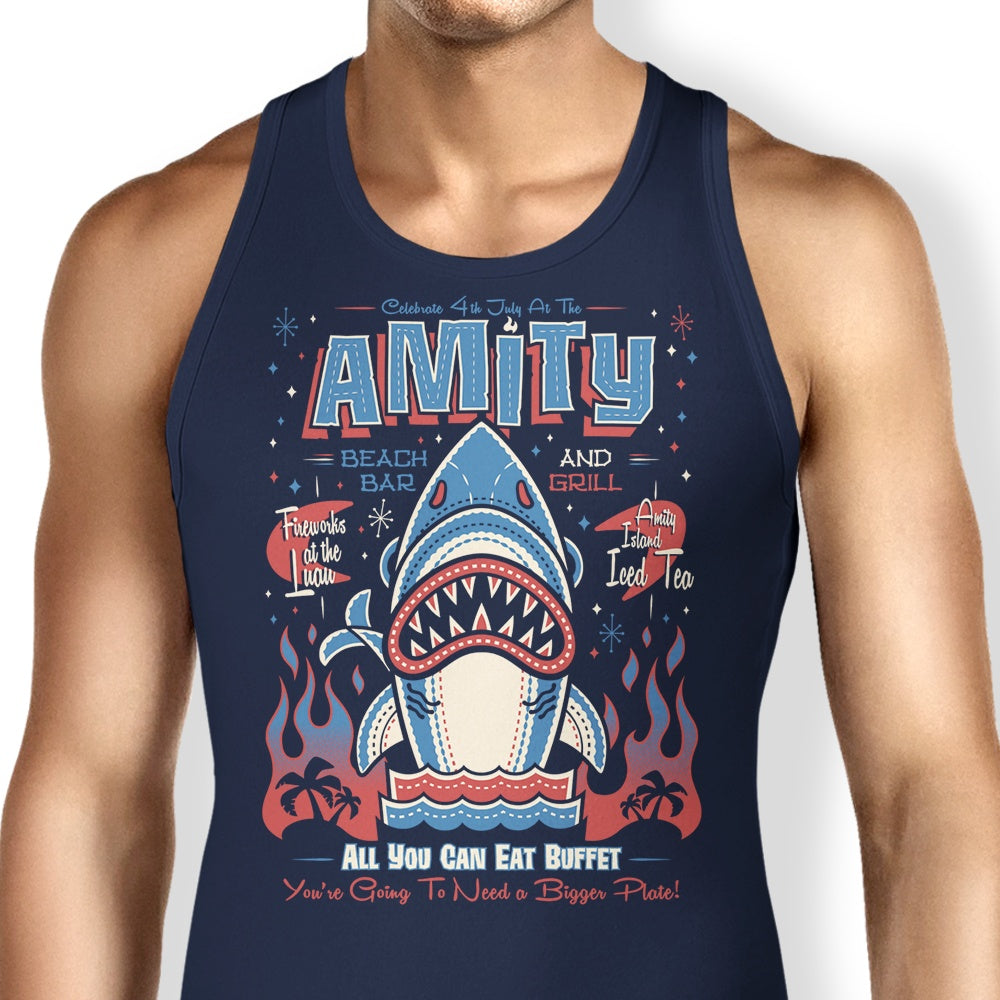 Shark Tiki Design Men's Tank Top for Casual Wear