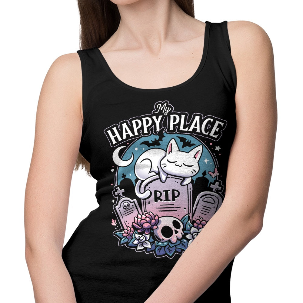Snouleaf's Comfortable Cemetery Cat Nap Tank Top