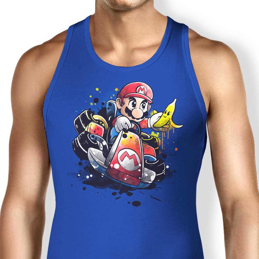 Watercolor Go Kart Design Unisex and Women's Tank Tops