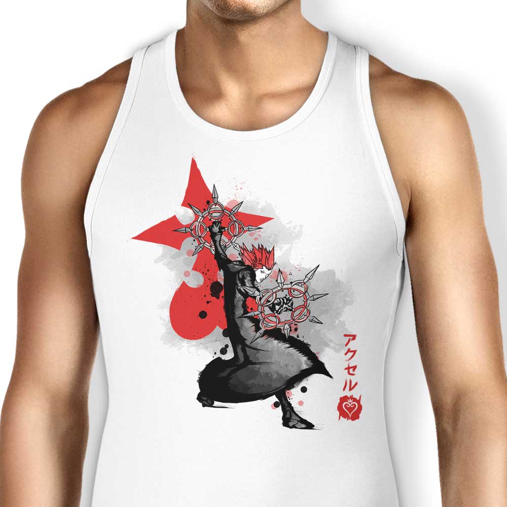Soulkr's Dancing Flames Sumi-e Design Men's and Unisex Women's Tank Tops